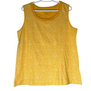 White Stag Yellow & White Tank Top Size XL (16-18)
